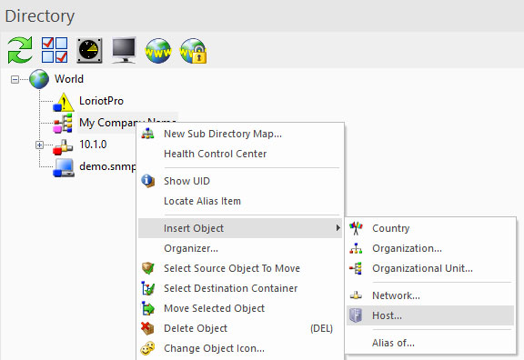 directory insert host object