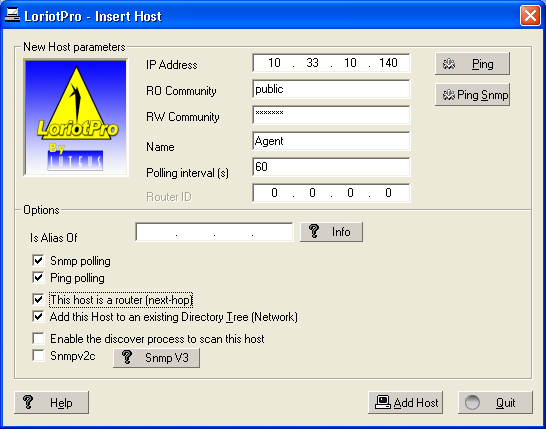 create host as router interface
