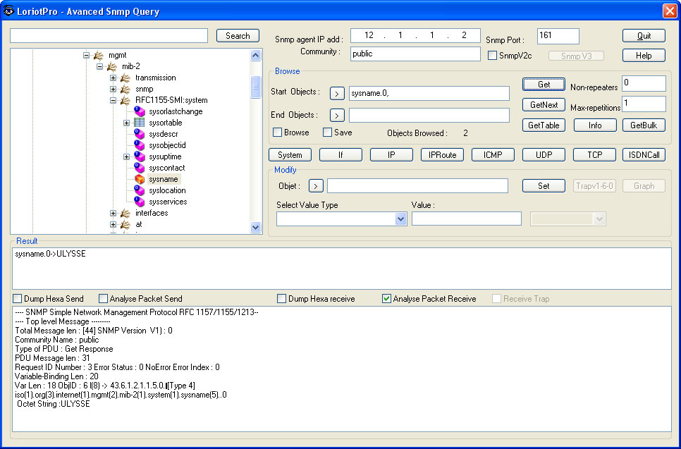 snmp ananyzer and snmp query tool